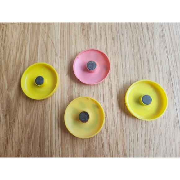 Lot of 4 Smiley Face Refrigerator Magnets – Retro Emoji Style Happy Face Decor - Picture 2 of 6